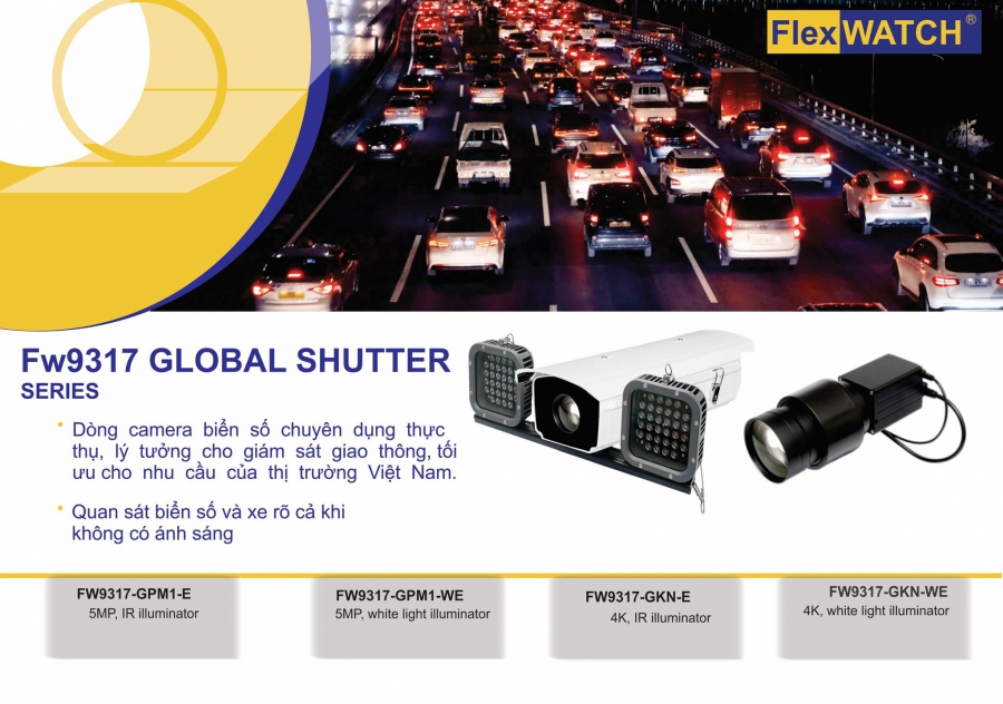 FW9317 Global Shutter Series – Dòng Camera Biển Số Chuyên Dụng Cho Giám Sát Giao Thông Hiện Đại