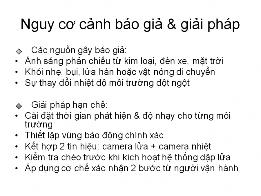 GIẢI PHÁP PHÁT HIỆN CHÁY CHO KHO QUÂN SỰ