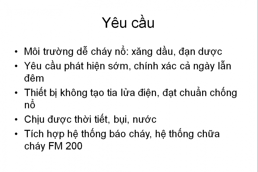 GIẢI PHÁP PHÁT HIỆN CHÁY CHO KHO QUÂN SỰ