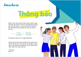 Thông báo lịch Nghỉ Hè Bạch Vu